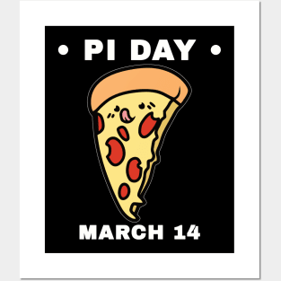 Kawaii Pi Day Pizza Slice March 14 Posters and Art